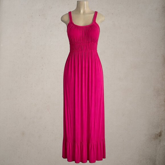 Spense Dresses & Skirts - Spense Braided Strap Maxi Dress Flowy Smocked Waist Stretch Summer Dress Size S